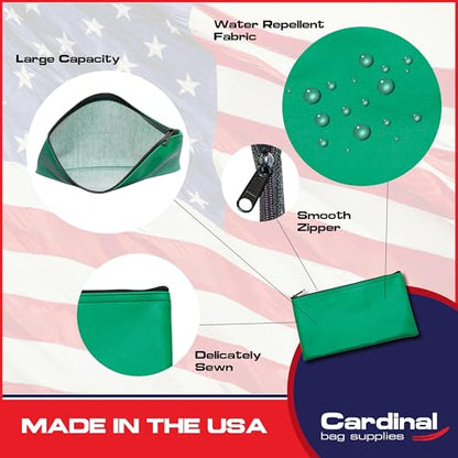 Multi-Purpose Zipper Bag, Kelly Green, 11 x 6 Inch - color: Kelly Green