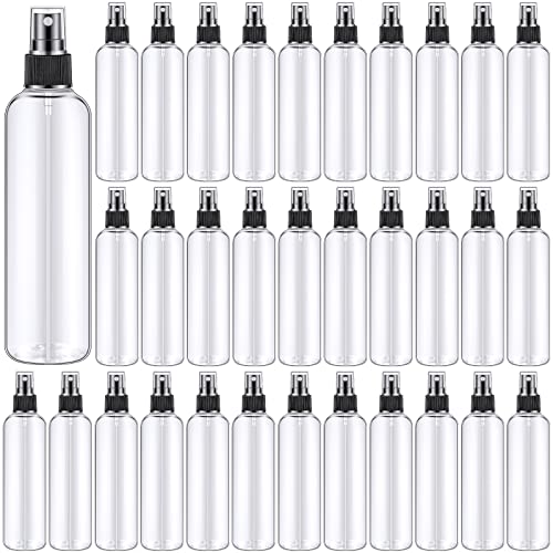 Eccliy 32 Pcs 8 oz Spray Bottles Fine Mist, Black, Clear - color: Black, style: Clear