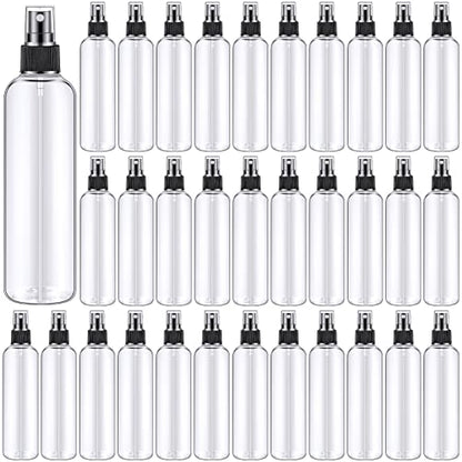 Eccliy 32 Pcs 8 oz Spray Bottles Fine Mist, Black, Clear - color: Black, style: Clear