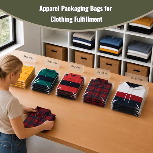 Wowfit 100 CT 14x20 Self Sealing Clear Bags for Packaging, Hoodies, Jackets - size: 14x20 Inch (Pack of 100)