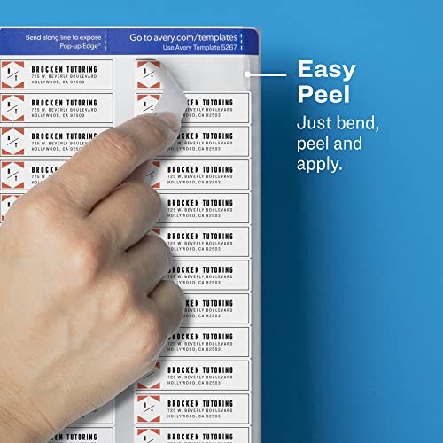Avery Printable Return Address Labels with Sure Feed, 0.5" x 1.75", Matte Clear, 2,000 Blank Mailing Labels (05667) - size: 1/2 inch × 1-3/4 inch (Single Pack), style: 2,000 labels