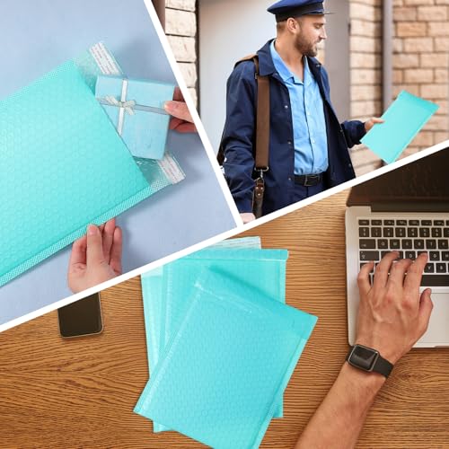 100 Pcs Kraft Bubble Mailers 3 Size Padded Envelopes, Green - color: Green