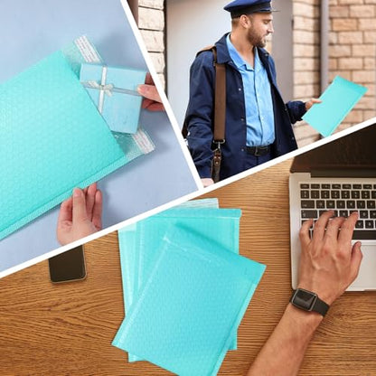 100 Pcs Kraft Bubble Mailers 3 Size Padded Envelopes, Green - color: Green