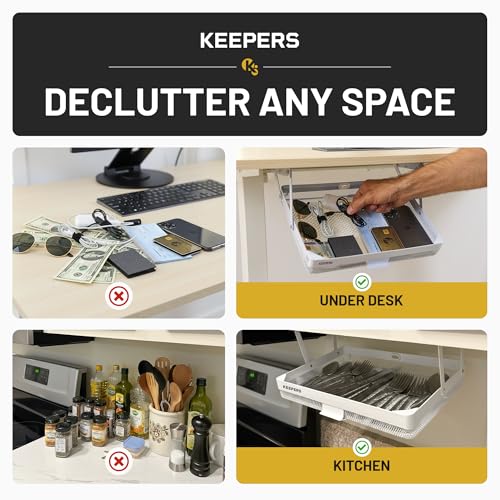 COFFEEKEEPERS KEEPERS Anything Keeper — Compact 11x10in Under-Cabinet Slide-Out Drawer & K-Cup Holder for Desk Items, RV & Small Kitchen — White - color: White, size: Large - Anything Keeper
