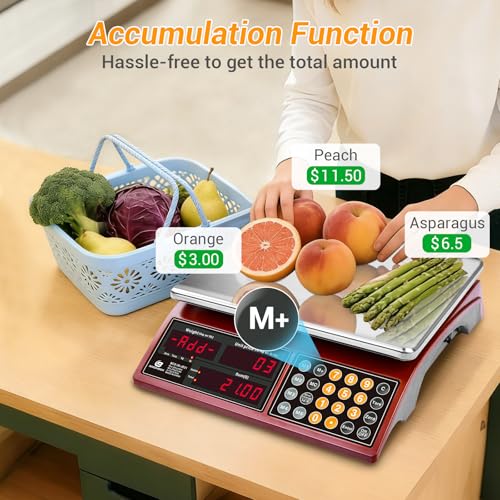 66lb Digital Commercial Kitchen Scale with Price Computing - color: Stainless Steel Scale Pan-Large Size-RED LED