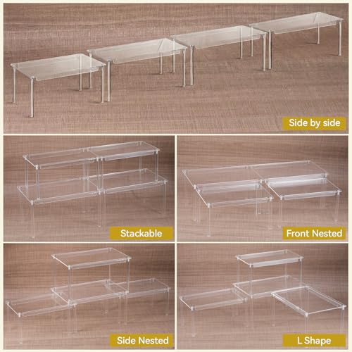 4 Pack Clear Kitchen Cabinet Organizer