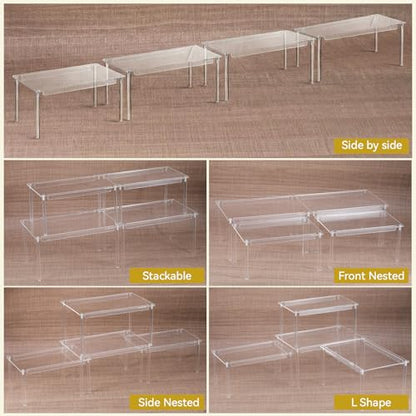 4 Pack Clear Kitchen Cabinet Organizer