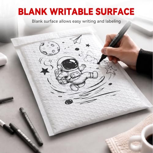 Bubble Mailers 4x7 Inch, 105 Pack, White, Extra Thick Padded Envelopes, Strong Adhesive, Opaque Shipping Bags for Jewelry, Makeup, Small Business - size: 4x7" 105PC