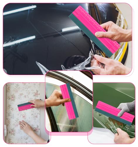 Squeegee for Vinyl, Vinyl Squeegee 10 Inches with Ruler & Micro Suede Felt Edge for Car Wrap Window Tint Application Wallpaper