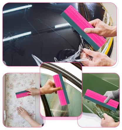 Squeegee for Vinyl, Vinyl Squeegee 10 Inches with Ruler & Micro Suede Felt Edge for Car Wrap Window Tint Application Wallpaper