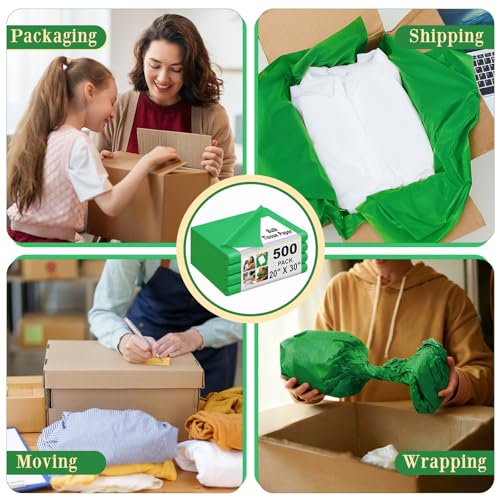 500 Sheets Dark Green Tissue Paper 20 x 30 Inch for Christmas Gift Bags - color: Dark Green, size: 20 x 30 Inch
