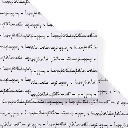 Sikiweiter Birthday Wrapping Paper - 17" x 16.5 Feet Roll - Happy Birthday to The Most Amazing Guy for Man's Birthday(Birthday Text) - color: Birthday Text