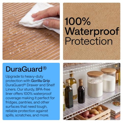 GORILLA GRIP Shelf Liner, Non-Adhesive Cabinet Liners, 20"x30' Clear - color: Clear (Ribbed), size: 20" X 30'