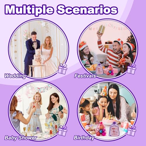 Crweety 50Pcs Organza Bags 3x4, Purple Small Mesh Gift Bags Drawstring Bulk - color: Purple