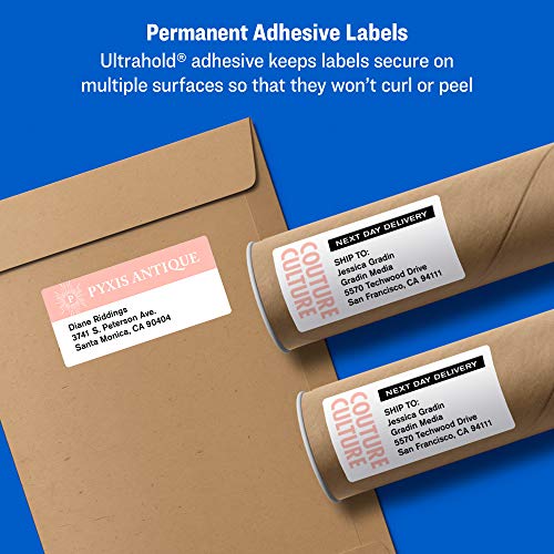 Avery White Shipping Labels | Sure Feed Technology | True Block | 3-1/3" x 4" | 60 Labels, Pack of 5 - size: One Size (Pack of 5), style: 60 labels