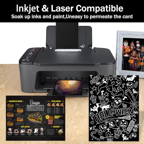 Goefun 24 Sheets 80lb Black Cardstock 8.5 x 11 Black Paper - color: black, size: 8.5x11