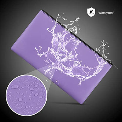2 Pieces Money Bags with Zipper, 11x6.1 inch Money Pouch, Bank Bag, Cash Bag, Check Wallet, Cosmetics(Purple) - color: Purple, size: 2 Pieces