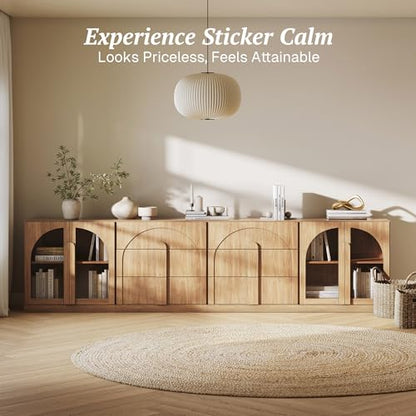 BELLEZE Bijou 4-Piece Modular Sideboard Buffet Cabinet - Camel - color: Bijou Camel Aacc