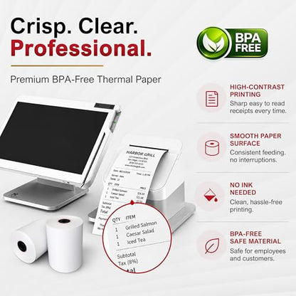 Clover Station Receipt Paper Rolls 3 1/8" x 230' (12 Pack) – Thermal Paper for Clover Station & Duo C505, Compatible P100 P500 P550 – BPA Free POS Printer Paper - size: 12 rolls
