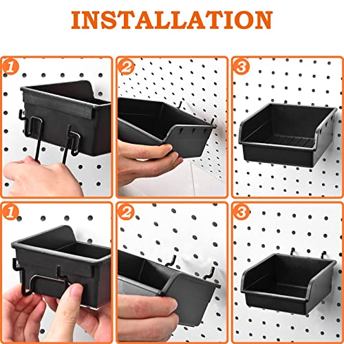 Pegboard Bins And Cups, 12 Pack Peg Board Hardware Nail and Screw Organizer