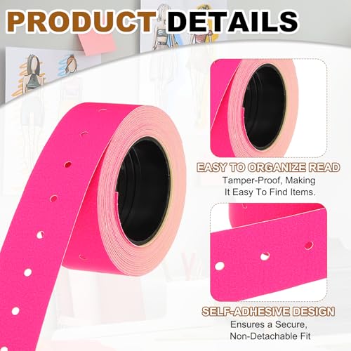 PATIKIL Pricing Labels Price Gun Labels Self-Adhesive 10 Rolls 5000pcs - color: Rose Red