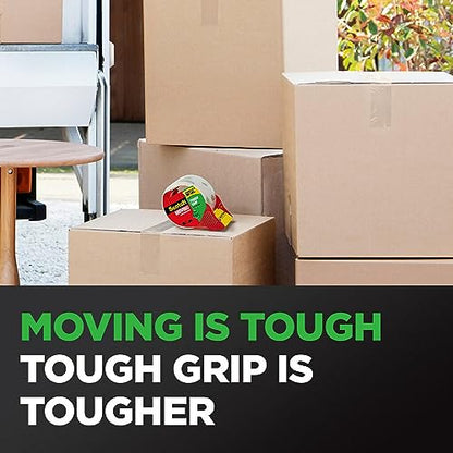 Scotch Tough Grip Moving Packing Tape, Clear, Moving Tape that Secures Boxes up to 80 Pounds, Moving Supplies, 1.88 in. x 54.6 yd., 1 Tape Roll (Pack of 2) - size: 1 Roll (Pack of 2)