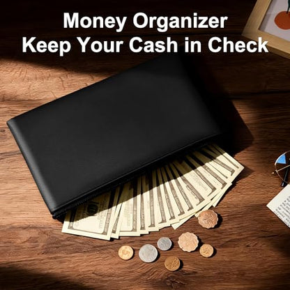 Chelmon 3 Pack Money Bags with Zipper - 11x6 Inch Cash Organizer Pouch for Daily Use & Travel, Durable Storage for Cash, Invoices, Cosmetics and Credit Cards
