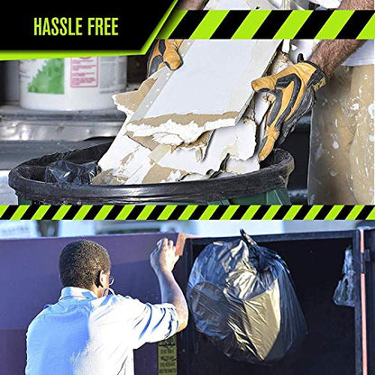 Heavy Duty 65 Gallon Black Trash Bags - (Pack of 50) 1.6 MIL - 50" x 58" Industrial Garbage Bags Premium Quality Plastic Can Liners for Recycling, Bottles, Cans, Contractors, Toter, Rubbermaid