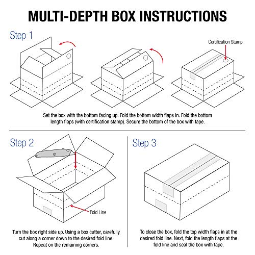 Tape Logic TLMD101012 Multi-Depth Corrugated Boxes, 10" x 10" x 12", Kraft (Pack of 25) - size: 10 x 10 x 12"