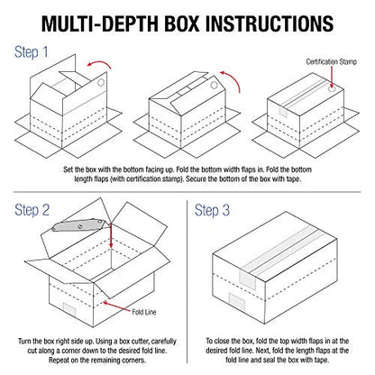 Tape Logic TLMD101012 Multi-Depth Corrugated Boxes, 10" x 10" x 12", Kraft (Pack of 25) - size: 10 x 10 x 12"