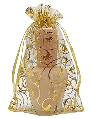 Jexila 100PCS Gold Organza Bags 4x6 inch with Drawstring Jewelry Gift Bags for Wedding Party Favor Pouches Christmas Small Mesh Bags (Gold) - color: Gold 4X6
