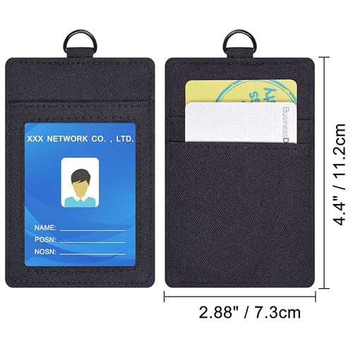 Wisdompro ID Badge Holder with Breakaway Safety Lanyard, Vertical Black - color: Black