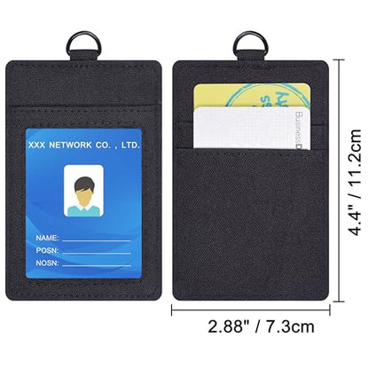 Wisdompro ID Badge Holder with Breakaway Safety Lanyard, Vertical Black - color: Black