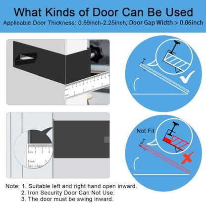 TUPSKY Lock Box Door Mount Bracket, Adjustable Hook, Black, 1-Pack