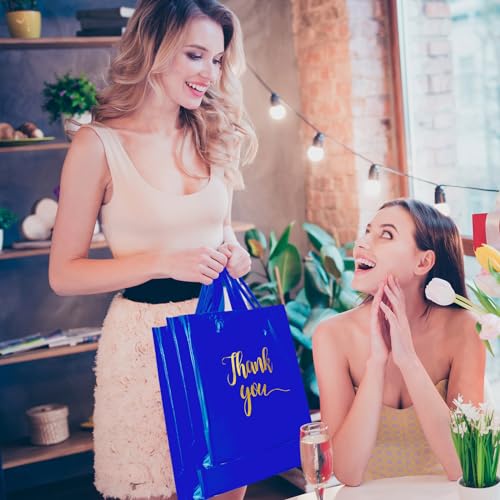 Teling 200 Pcs Thank You Shopping Bags with Handle,Navy Blue - color: Navy Blue