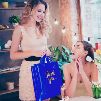 Teling 200 Pcs Thank You Shopping Bags with Handle,Navy Blue - color: Navy Blue
