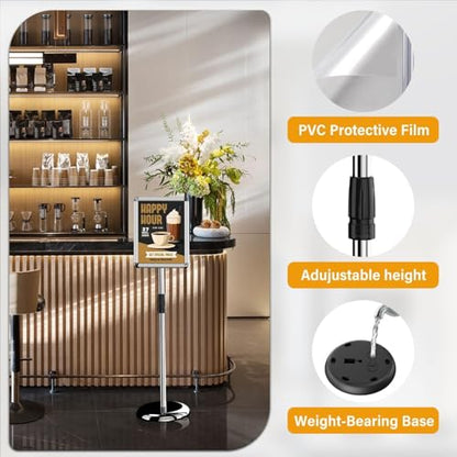 Sign Holder, 8.5x11 Sign Stand for Display 6-Pack Silver - color: Bright Silver, size: 8.5*11 6-Pack