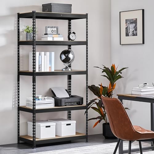Topeakmart 5 Tier Metal Storage Shelving Unit, 35.5x17.5x72 Inch Black - color: Black, size: 35.5 x 17.5 x 72 Inch