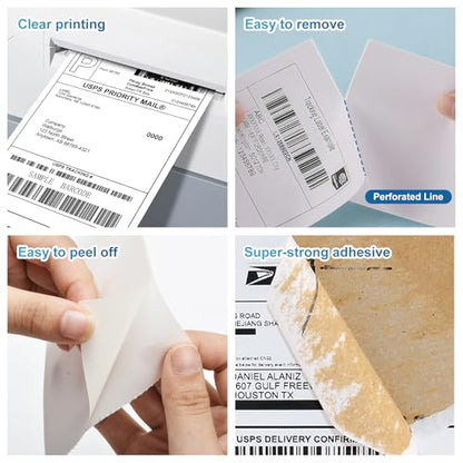 9527 Product Fanfold 4 x 6 Direct Thermal Labels White Perforated Shipping Labels,2 Stack,Total 2000 Labels - color: White, size: 2 Stacks | 2000 Labels