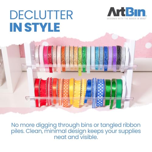 ArtBin Ribbon Storage Rack and Spool Holder, White - size: (Pack of 1)
