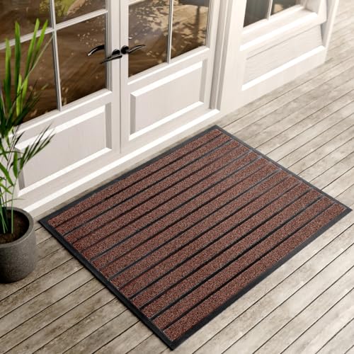 ubdyo Extra Durable Door Mat Outside Entrance (47" x 32", Bright Burgundy) - color: Bright Burgundy, size: 47" x 32" (Rectangular)
