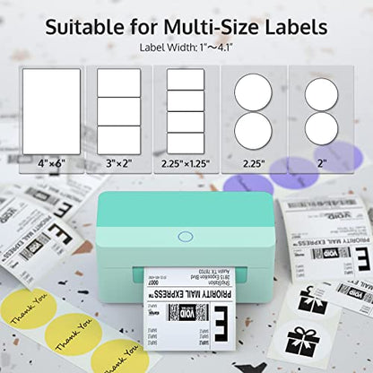 OFFNOVA USB Shipping Label Printer, 4x6 Thermal Printer for Shipping Packages, High-Speed Label Maker, Compatible with ShipStation, UPS, FedEx, Ebay, Amazon, Shopify, USPS, NO Bluetooth Function - color: Green
