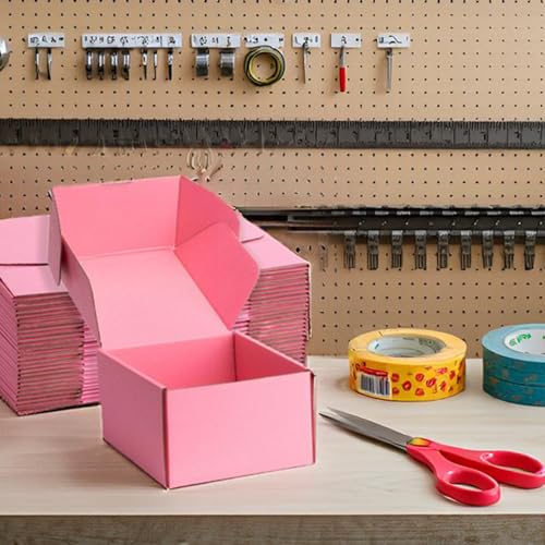 Pink Shipping Boxes 6x6x4 Inches, 20 Pack - color: Pink, size: 6x6x4 Inch