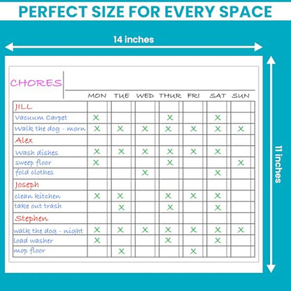 Iconikal 2-Pack Magnetic Dry Erase Chore Meal Chart 14x11-Inch Planner Schedule WOD Goal Tracker Grid Refrigerator Whiteboard Home Office - style: (Workout of the Day) WOD Planner
