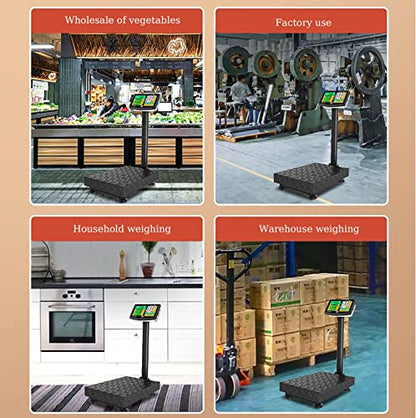660lb Industrial Platform Scale Floor Weight Computing Postal Scale - color: Black-C