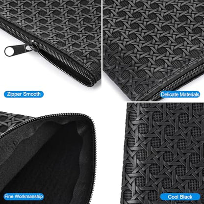 Wteehn 2pack Money Bag, Cash Zipper Pouch, Bank Bags, Cash Wallet, Cosmetic Receipts Coins Small Tools Organizing Storage Bag - color: Black+blue
