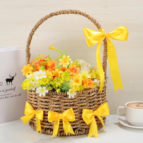 woric Yellow Ribbon 1 Inch 50 Yards Fall Satin Ribbon - color: Yellow