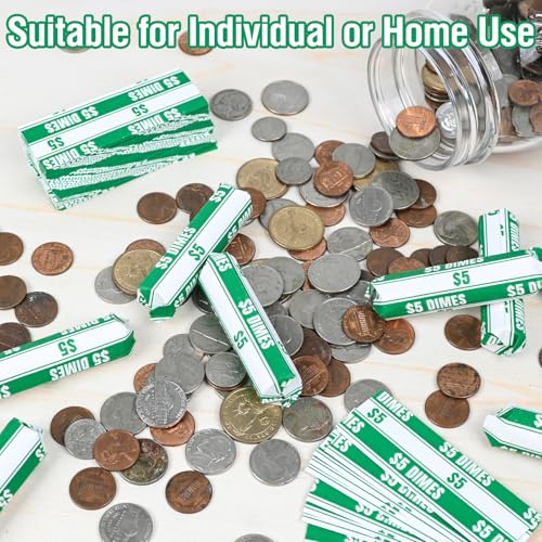 THEBLUETOUCH 100 pcs White Kraft Flat Coin Wrappers for Dimes - size: 100 Dimes Only