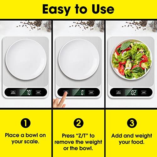 Mik-Nana Food Scale White, 22lb/10kg Digital Kitchen Scale Grams and Ounces - color: White