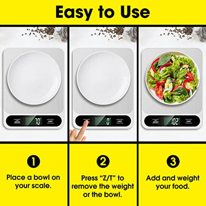 Mik-Nana Food Scale White, 22lb/10kg Digital Kitchen Scale Grams and Ounces - color: White